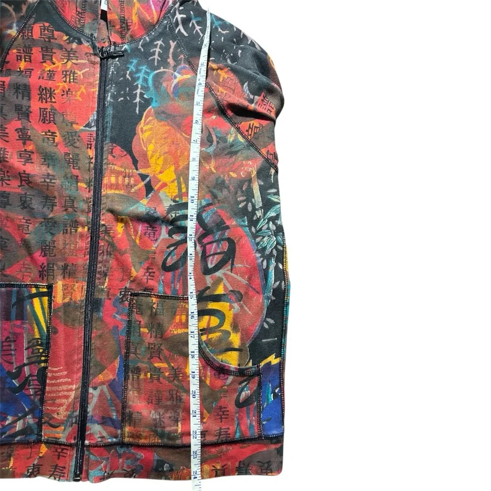 RARE Asian Inspired Chio's sz 1 Zip Hoodie Travelers Jacket Womens Colorful M 8 - Picture 6 of 9